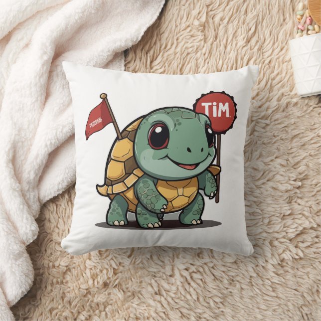 Slow Progress Is Still Progress – Cute Kawaii Turt Cushion (Blanket)