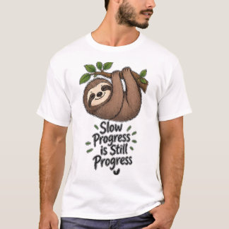 Slow Progress Is Still Progress Cute Sloth T-Shirt