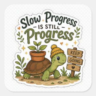 Slow Progress Is Still Progress Turtle Sticker