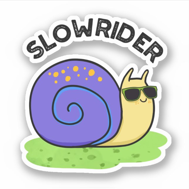 Slow Rider Funny Low Rider Snail Pun  (Front)