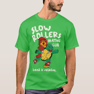 Slow Rollers Skating Club Funny Turtle and Sloth o T-Shirt