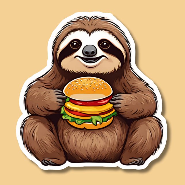 Slow Sloth with Fast Food Waterproof  (Creator Uploaded)