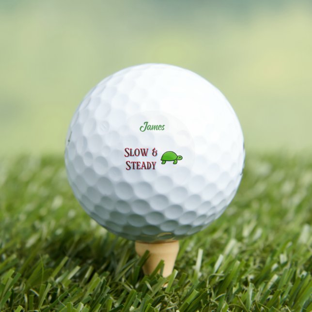 Slow & Steady -Name/ Initial  Golf Balls (Insitu Tee)