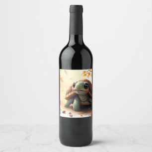 Slow & Steady Turtle – Nature Chill Vibes Design Wine Label