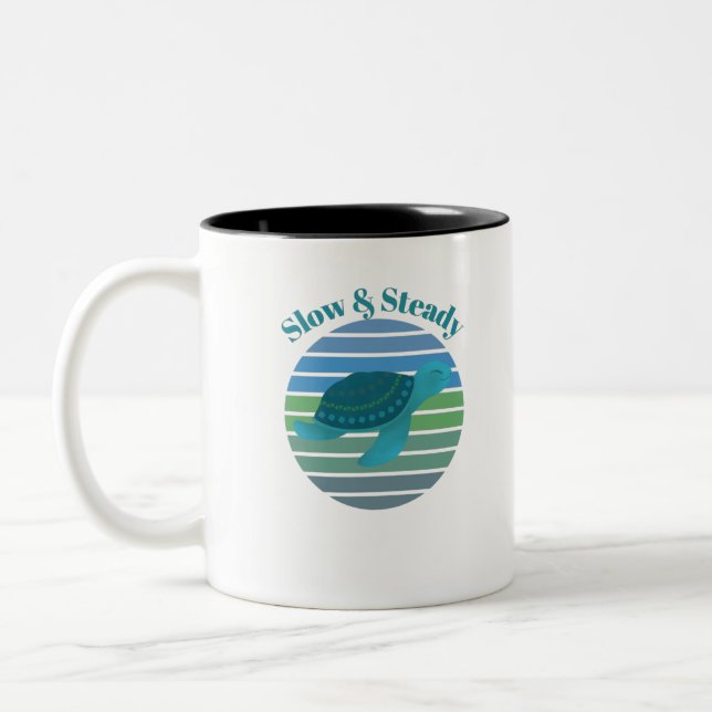 Slow & Steady Turtle Two-Tone Coffee Mug (Left)