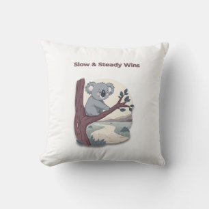 **"Slow & Steady Wins – Motivational Cute Koala "* Cushion