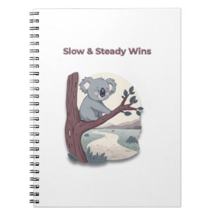 **"Slow & Steady Wins – Motivational Cute Koala "* Notebook