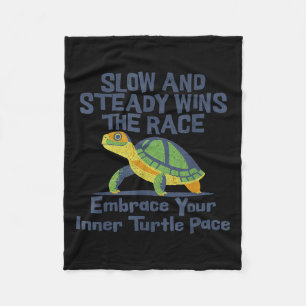 Slow Steady Wins The Race Inner Turtle Pace Funny  Fleece Blanket