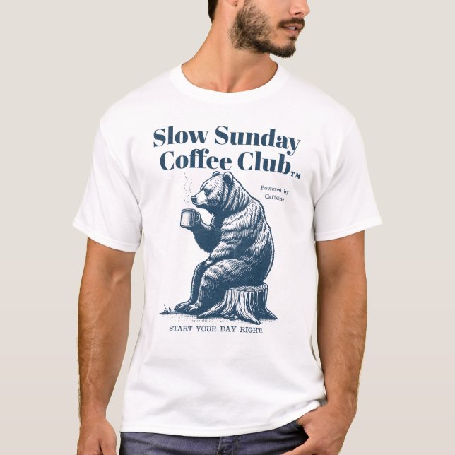 Slow Sunday Coffee Club Coffee Bear T-Shirt (Front)