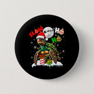Slow Turtle Santa Laugh Christmas Sea Animals Love 6 Cm Round Badge