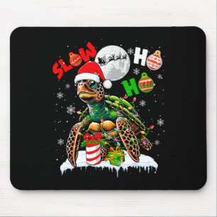 Slow Turtle Santa Laugh Christmas Sea Animals Love Mouse Pad