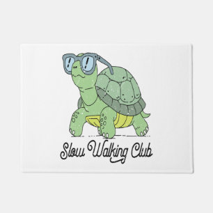 Slow Walking Club Cute Funny Turtle Doormat