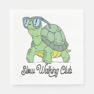Slow Walking Club Cute Funny Turtle Napkin