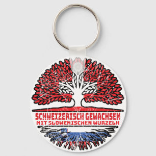 Slowenien Slowenisch Schweizer Schweiz Baum Wurzel Key Ring