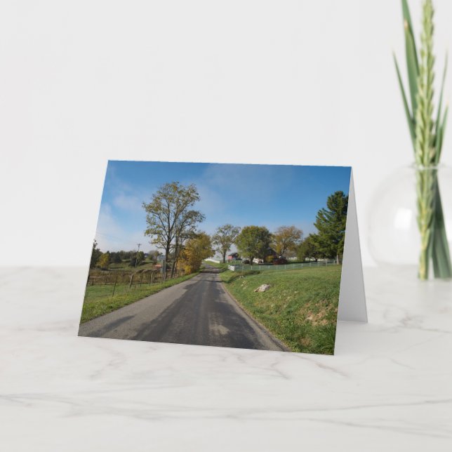 Slowing Down for Scenic Drive on Country Road Card (Front)