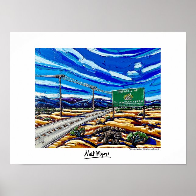 "Slowjamastan" Poster by Neil Myers (Front)