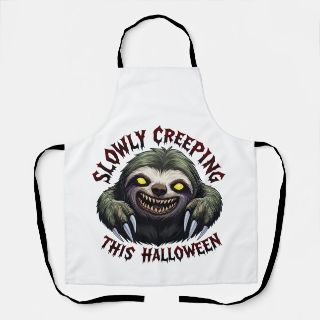 Slowly Creeping This Halloween - Creepy Sloth Apron (Front)