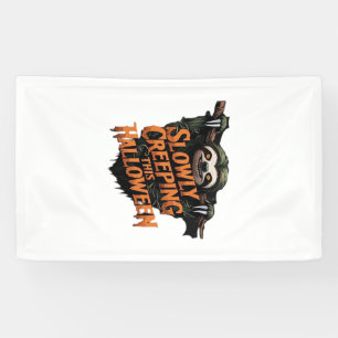 Slowly Creeping This Halloween - Creepy Sloth Clas Banner