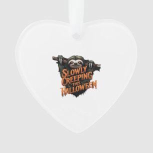 Slowly Creeping This Halloween - Creepy Sloth Clas Ornament