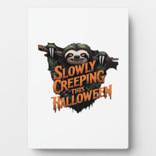 Slowly Creeping This Halloween - Creepy Sloth Clas Plaque