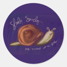 Slowly, Surely Oil Painted Snail Stickers