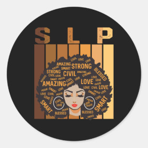 Slp Afro African American Women Black History Mont Classic Round Sticker