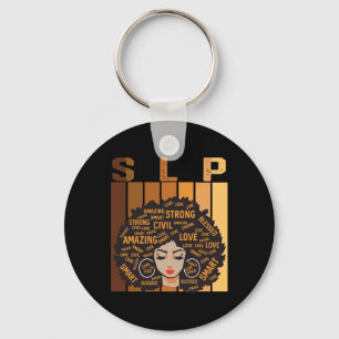 Slp Afro African American Women Black History Mont Key Ring