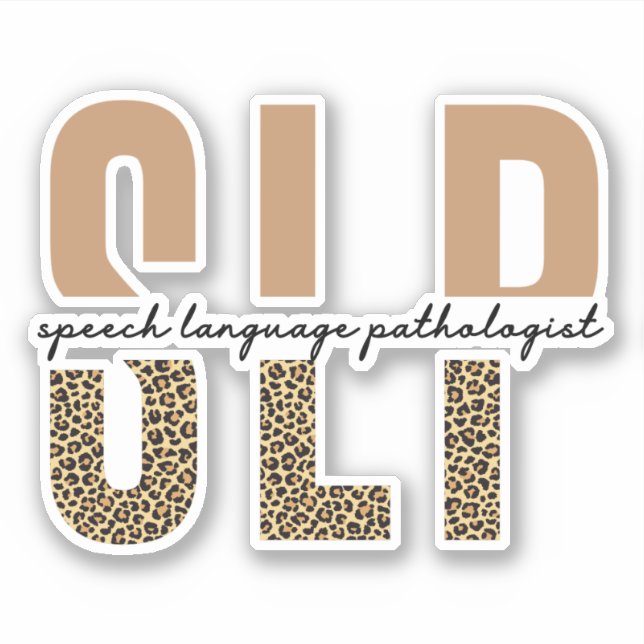 SLP cheetah print Speech language pathologist gift (Front)