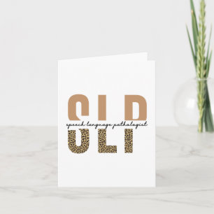 SLP cheetah print Speech language pathologist gift Card