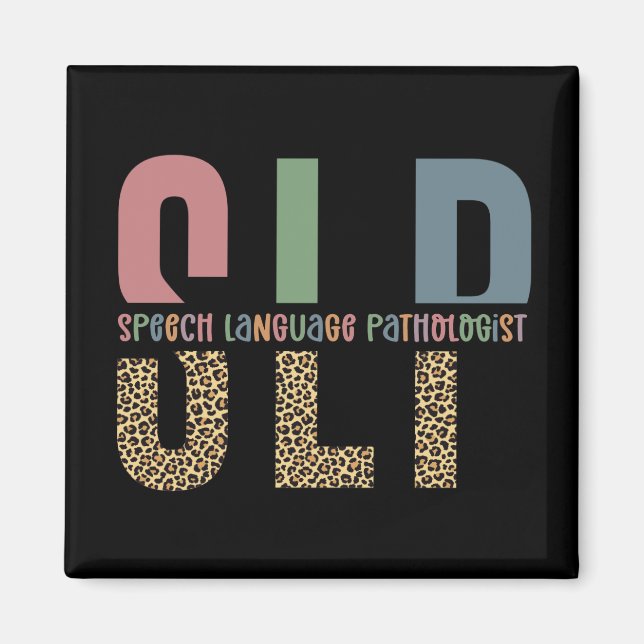 SLP cheetah print Speech language pathologist gift Magnet (Front)