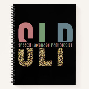 SLP cheetah print Speech language pathologist gift Notebook