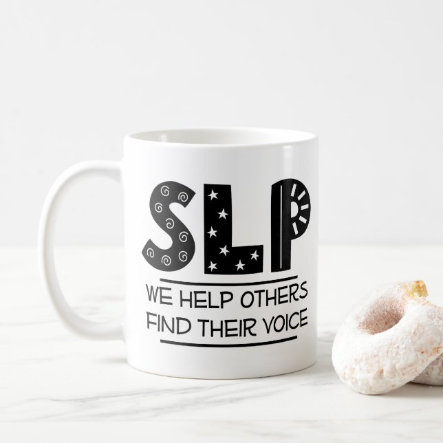 SLP Gift for Speech Therapist Coffee Mug (With Donut)