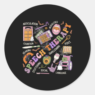 Slp Halloween Shirt Speech Therapy Halloween Cute Classic Round Sticker