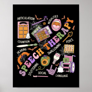 Slp Halloween Shirt Speech Therapy Halloween Cute Poster