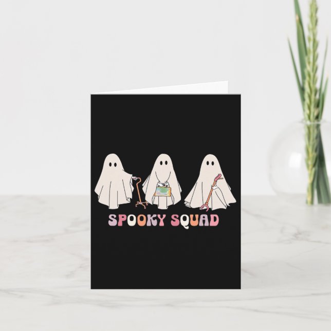 Slp Halloween Spooky Squad Gouls Outfit Women Girl Card (Front)