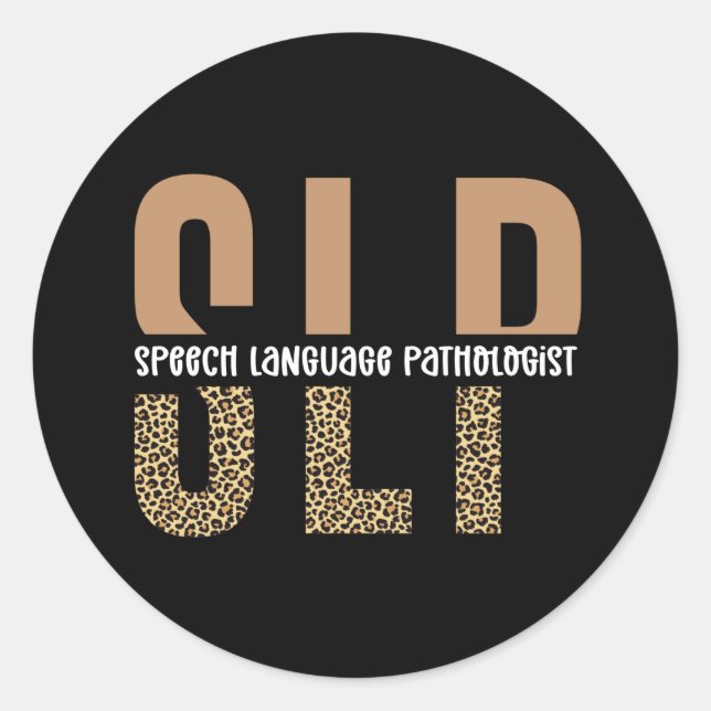 SLP Leopard Print Speech Language Pathologist Classic Round Sticker (Front)