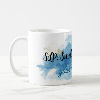 SLP Small Steps Big Voice Watercolor Gold Personal Coffee Mug