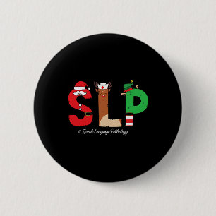 Slp Speech Language Pathologist Christmas Slp Sant 6 Cm Round Badge