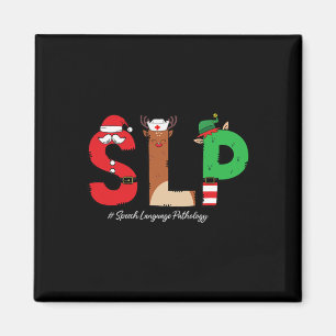 Slp Speech Language Pathologist Christmas Slp Sant Magnet