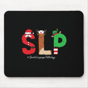 Slp Speech Language Pathologist Christmas Slp Sant Mouse Pad