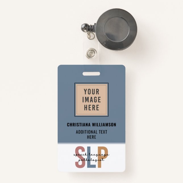 SLP Speech Language Pathologist ID Badge (Front with Retractable)