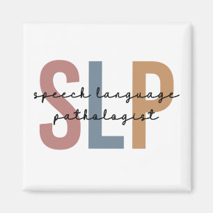 SLP Speech Language Pathologist Retro Magnet