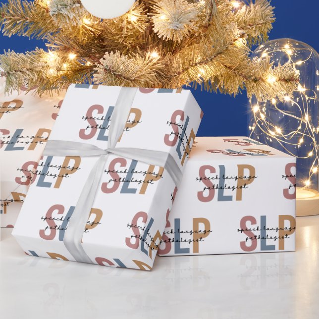 SLP Speech Language Pathologist Retro Wrapping Paper (Holidays)