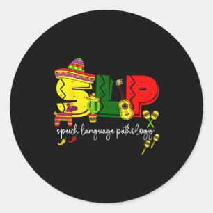 Slp speech language pathology cinco de mayo speech classic round sticker