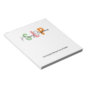 SLP Speech Language Pathology Speech Therapist Notepad