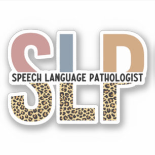 SLP Speech Pathologist Leopard Print Typography