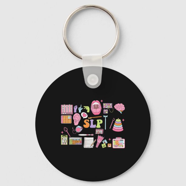Slp Speech Therapy Speech Language Pathologist App Key Ring (Front)