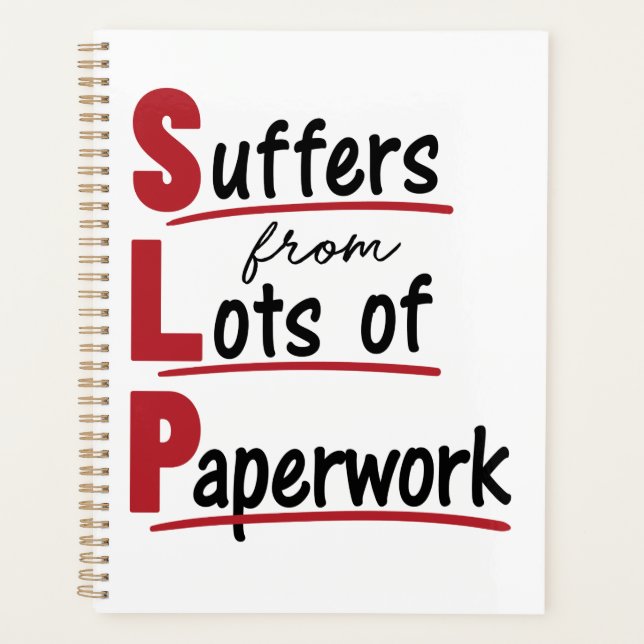 SLP Suffers From Lots of Paperwork Speech Therapy Planner (Front)