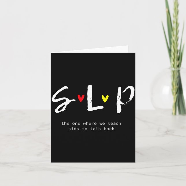 Slp Teacher Shirts Speech Language Pathologist Gif Card (Front)