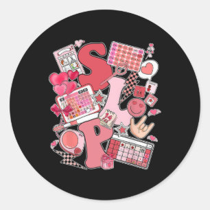 Slp Valentine's Day Happy Valentine Apparel Classic Round Sticker